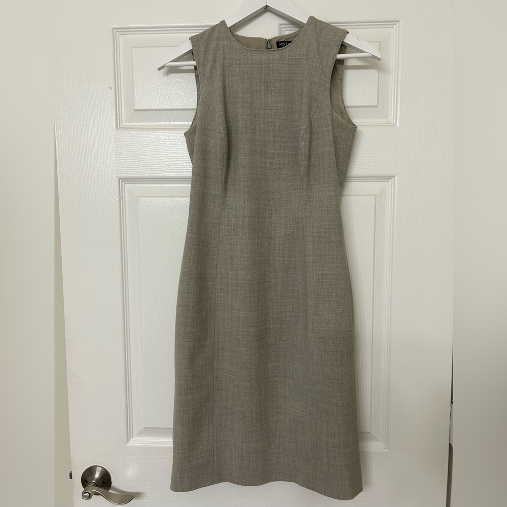 Ann Taylor Elegant Gray Sleeveless Dress